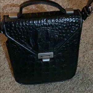 Black Genuine Leather Cross Body Purse